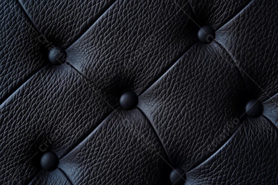 Foto Textura Couro Preto Capitonê Detalhe Close-up