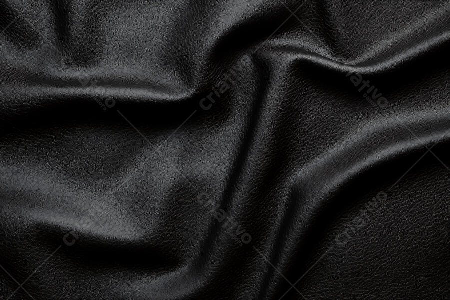 Foto Textura Couro Preto Enrugado Detalhe Close-up
