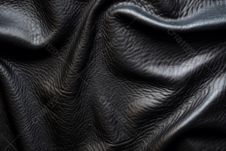 Foto Textura Couro Preto Enrugado Detalhe Close-up