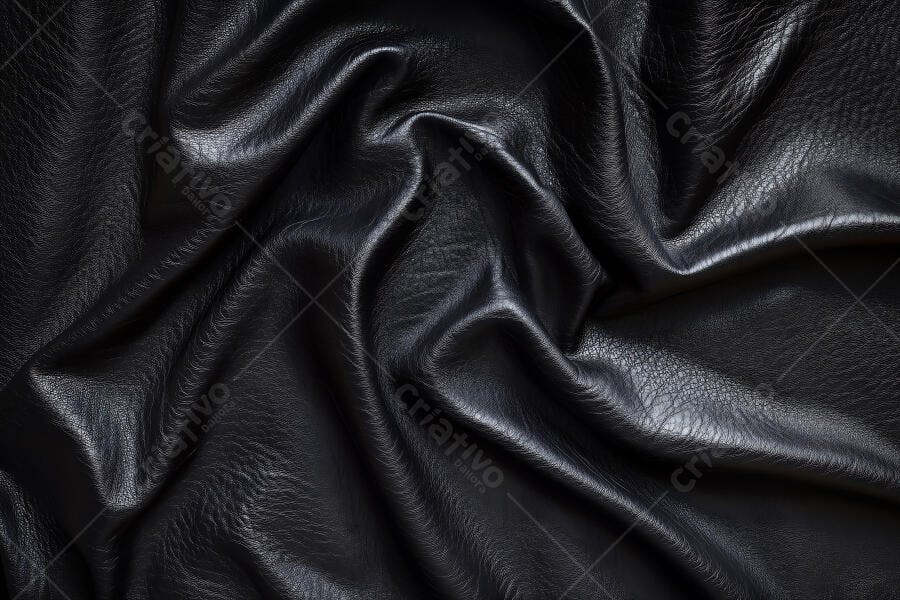 Foto Textura Couro Preto Enrugado Detalhe Close-up