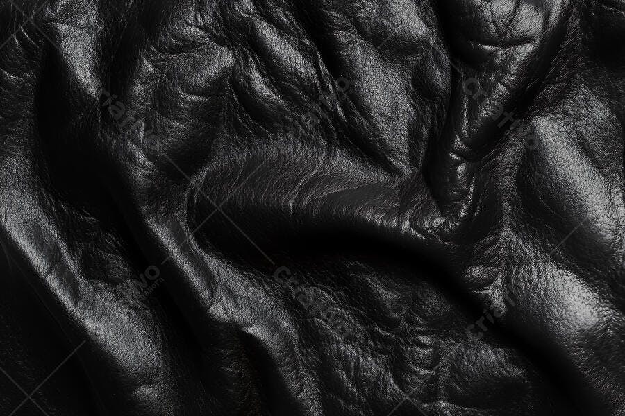 Foto Textura Couro Preto Enrugado Detalhe Close-up Abstrato