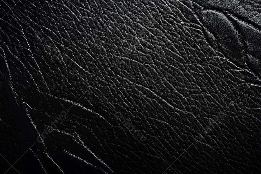 Foto Textura Couro Preto Natural Detalhe Close-up