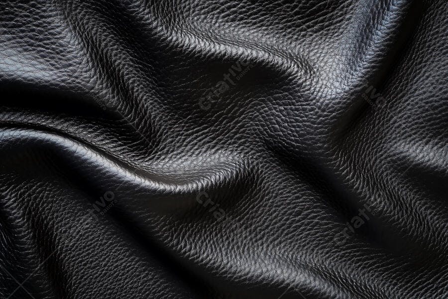 Foto Textura Couro Preto Rugas Detalhe Close-up