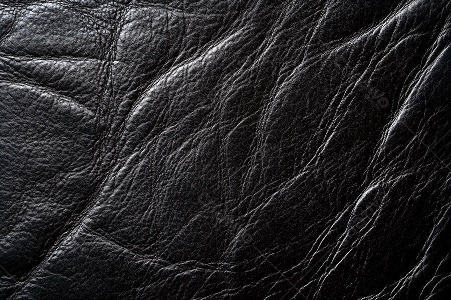 Foto Textura Couro Preto Rugas Detalhe Close-up