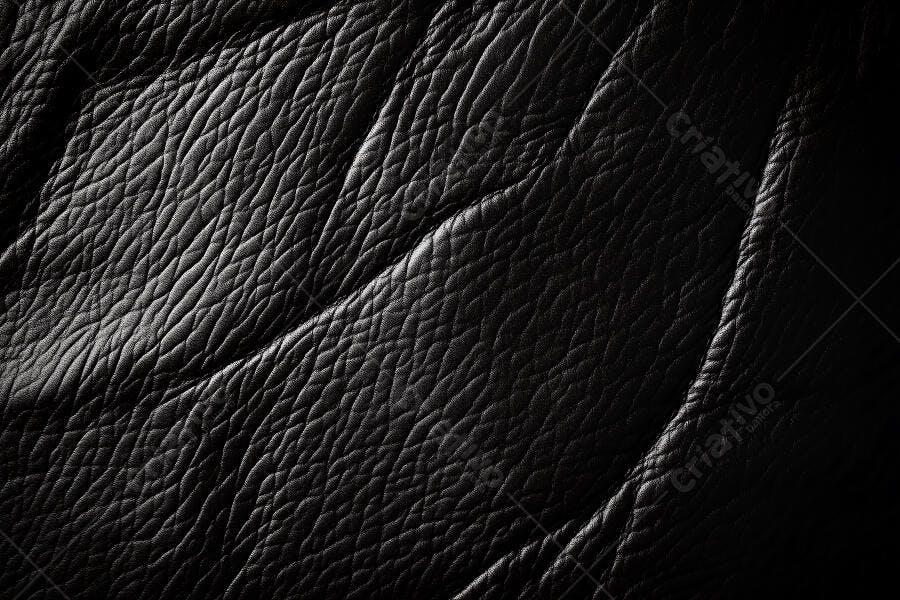 Foto Textura Couro Preto Rugas Detalhe Close-up