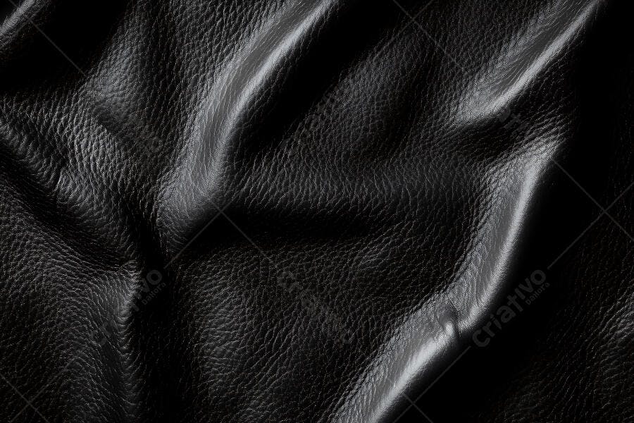 Foto Textura Couro Preto Rugas Detalhes Close-up Fundo Escuro