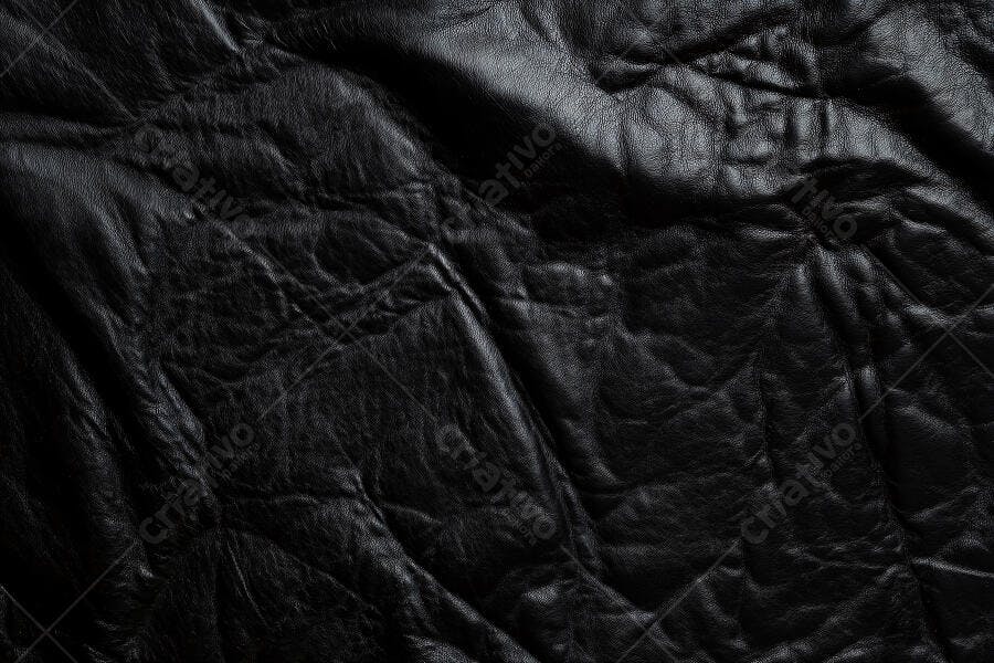 Foto Textura Couro Preto Rugas Detalhes Close-up