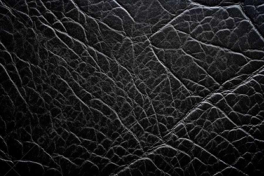 Foto Textura Couro Preto Rugoso Close-up Fundo Escuro