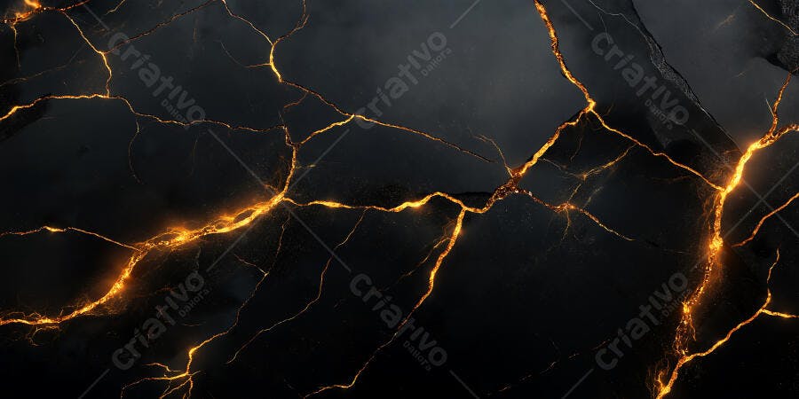 Foto Textura Mármore Preto Dourado Rachaduras Brilhantes Abstrato