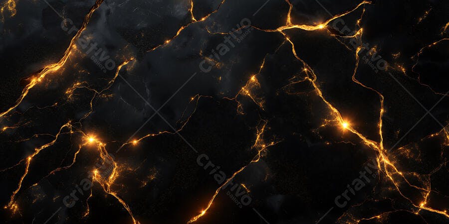 Foto Textura Mármore Preto Dourado Rachaduras Iluminadas