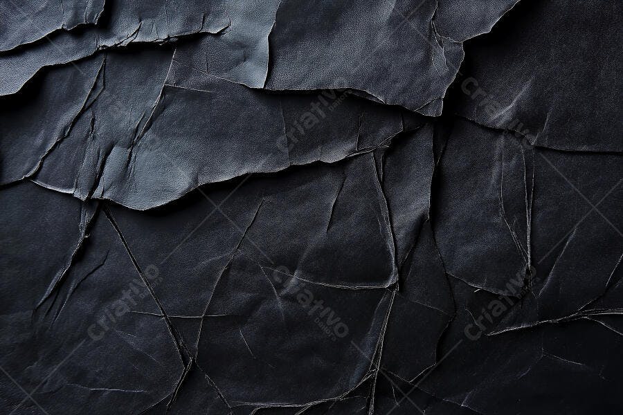Foto Textura Papel Amassado Preto Fundo Escuro Abstrato