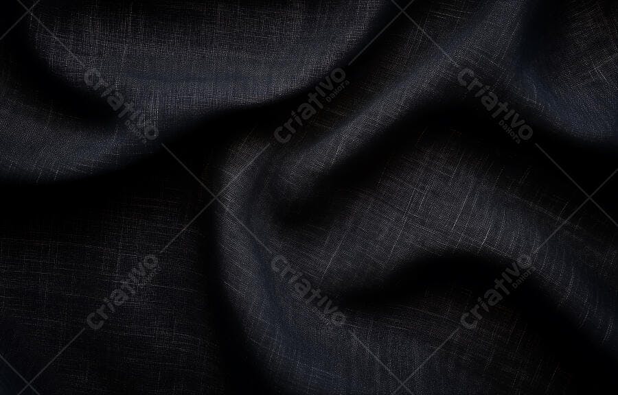 Foto Textura Tecido Escuro Preto Abstrato com Dobras