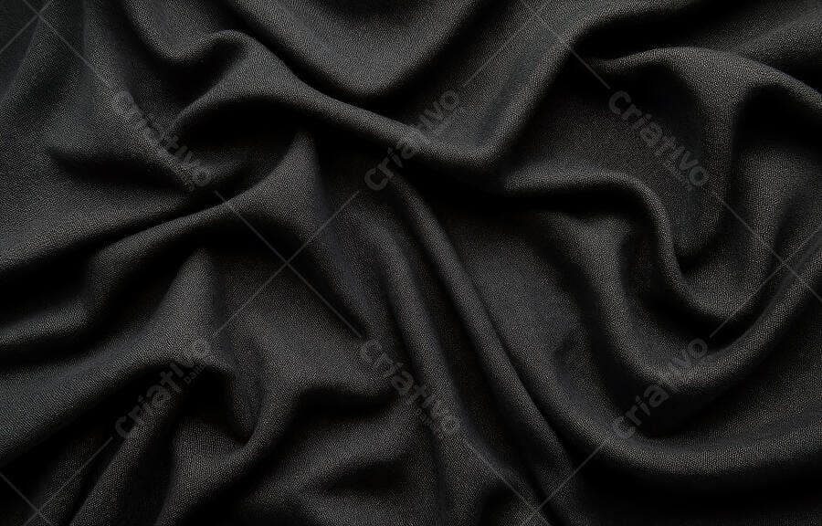 Foto Textura Tecido Preto Amassado Fundo Escuro