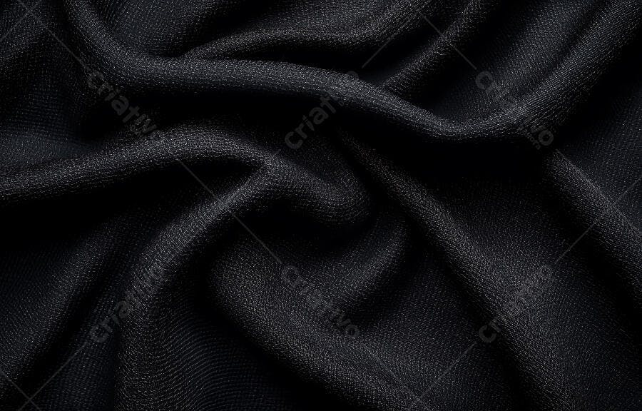 Foto Textura Tecido Preto Amassado Fundo Escuro Abstrato