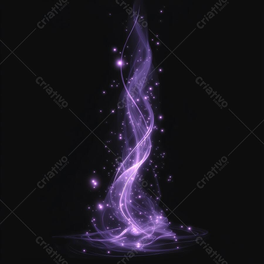 Fumaça Mágica Roxo Brilho Partículas Fundo Escuro