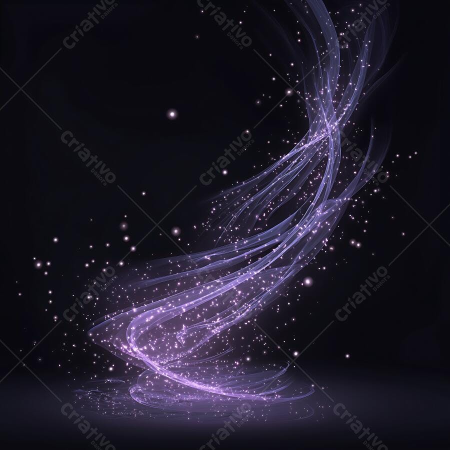 Fundo Abstrato Roxo Brilhante com Partículas de Luz e Fumaça