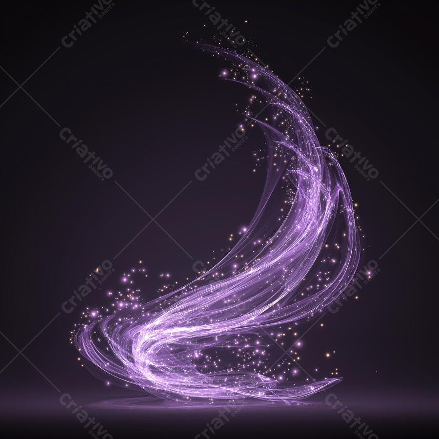 Fundo Abstrato Roxo Brilhante com Partículas de Luz Neon