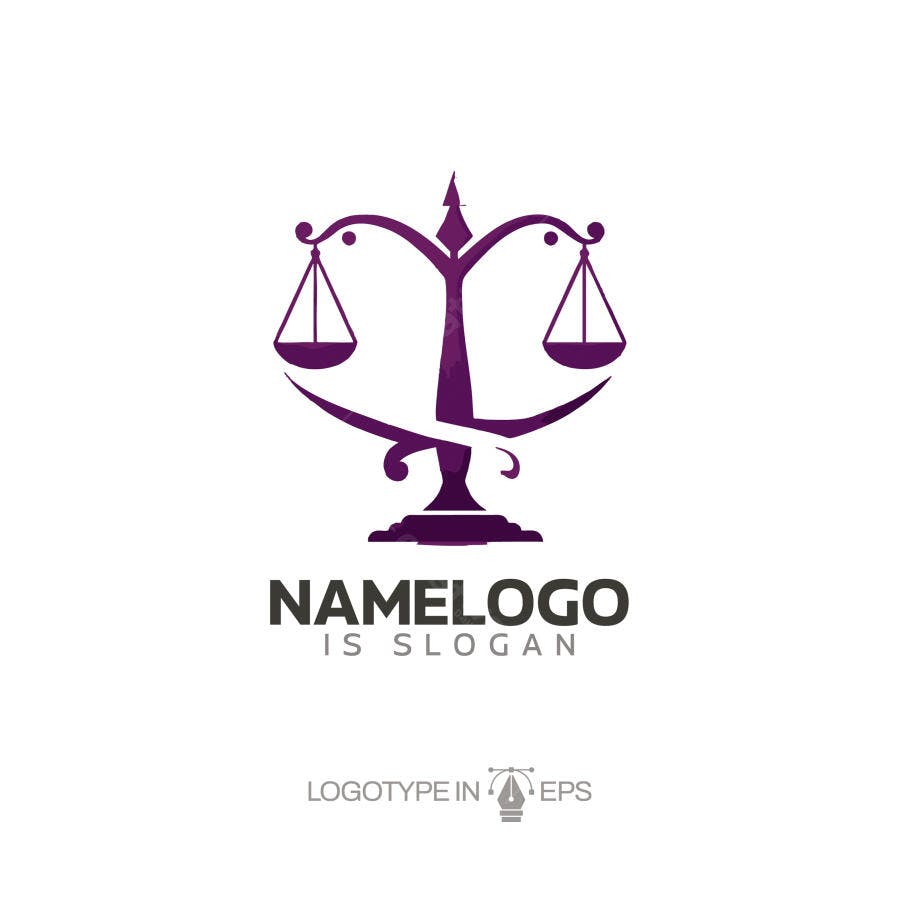 Logotipo Vetorial Balança da Justiça Advogado Minimalista