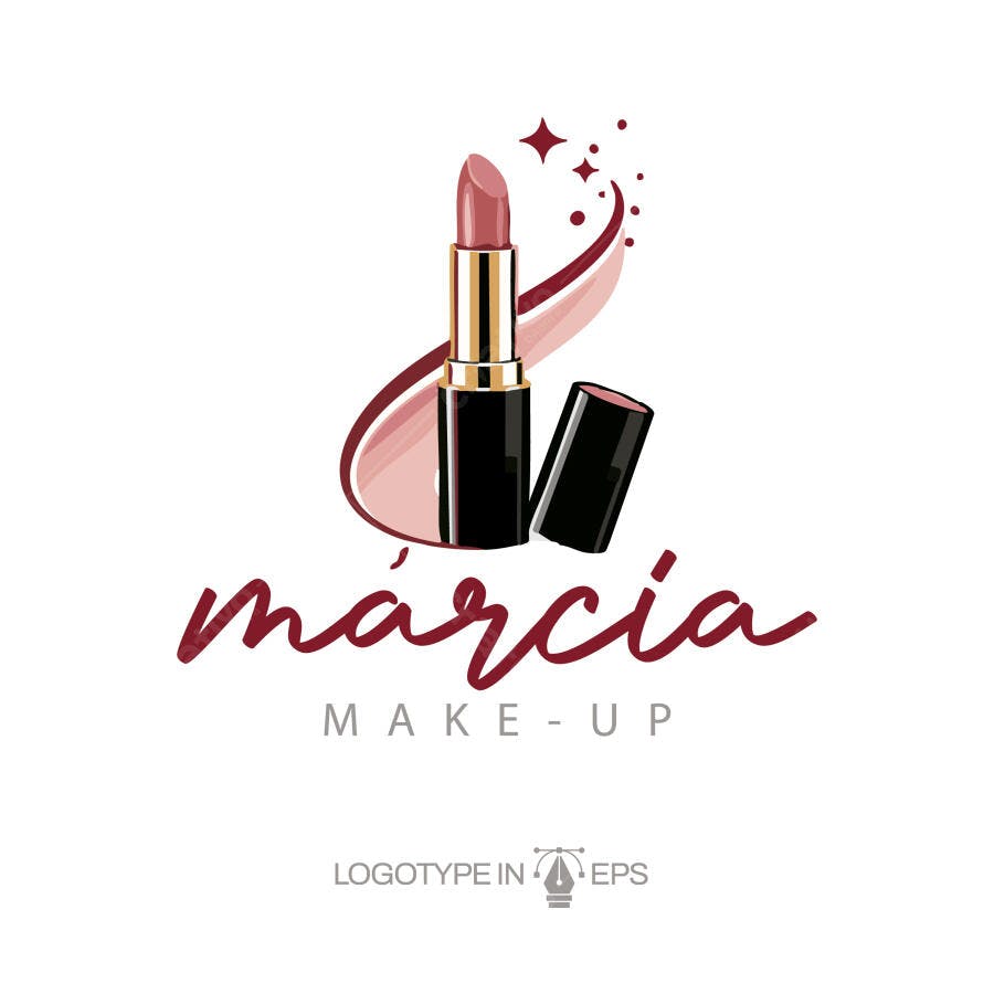 Logotipo Vetorial Batom Maquiagem Rosa Elegante
