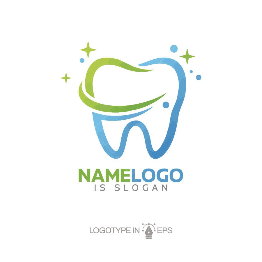 Logotipo Vetorial Dente Odontologia Higiene Dental Gradiente