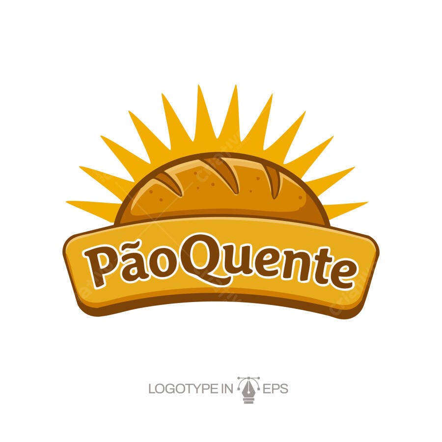 Logotipo Vetorial Pão Quente Padaria Sol Nascente