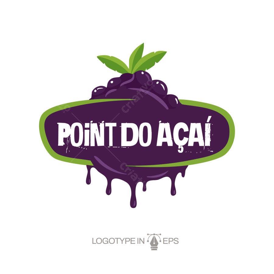 Logotipo Vetorial Point do Açaí Fruta Roxa