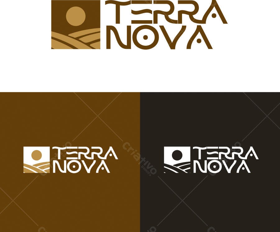 Logotipo Vetorial Terra Nova Campos Sol Minimalista