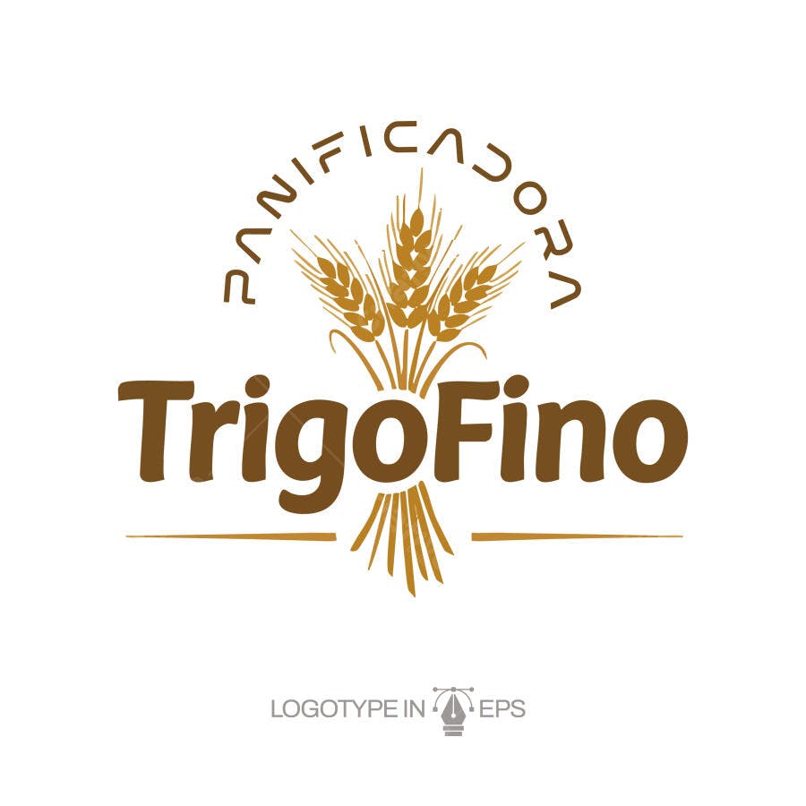 Logotipo Vetorial Trigo Fino Panificadora Minimalista Marrom