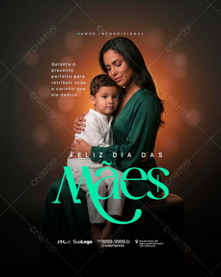 Post Instagram Dia das Mães Presentes PSD Editável