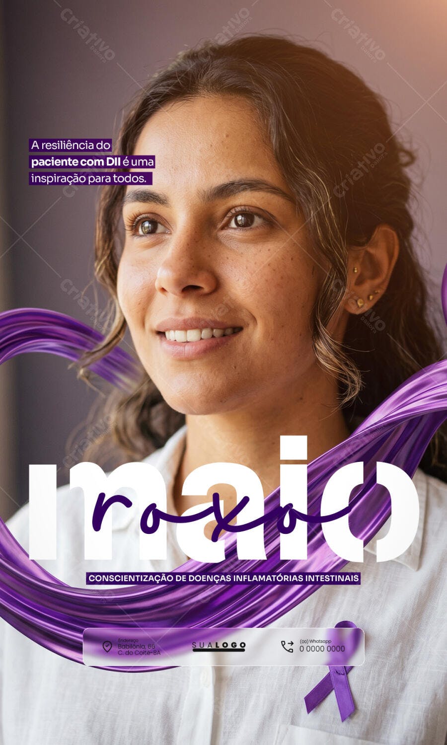 Post Instagram Maio Roxo Conscientização DII PSD Editável
