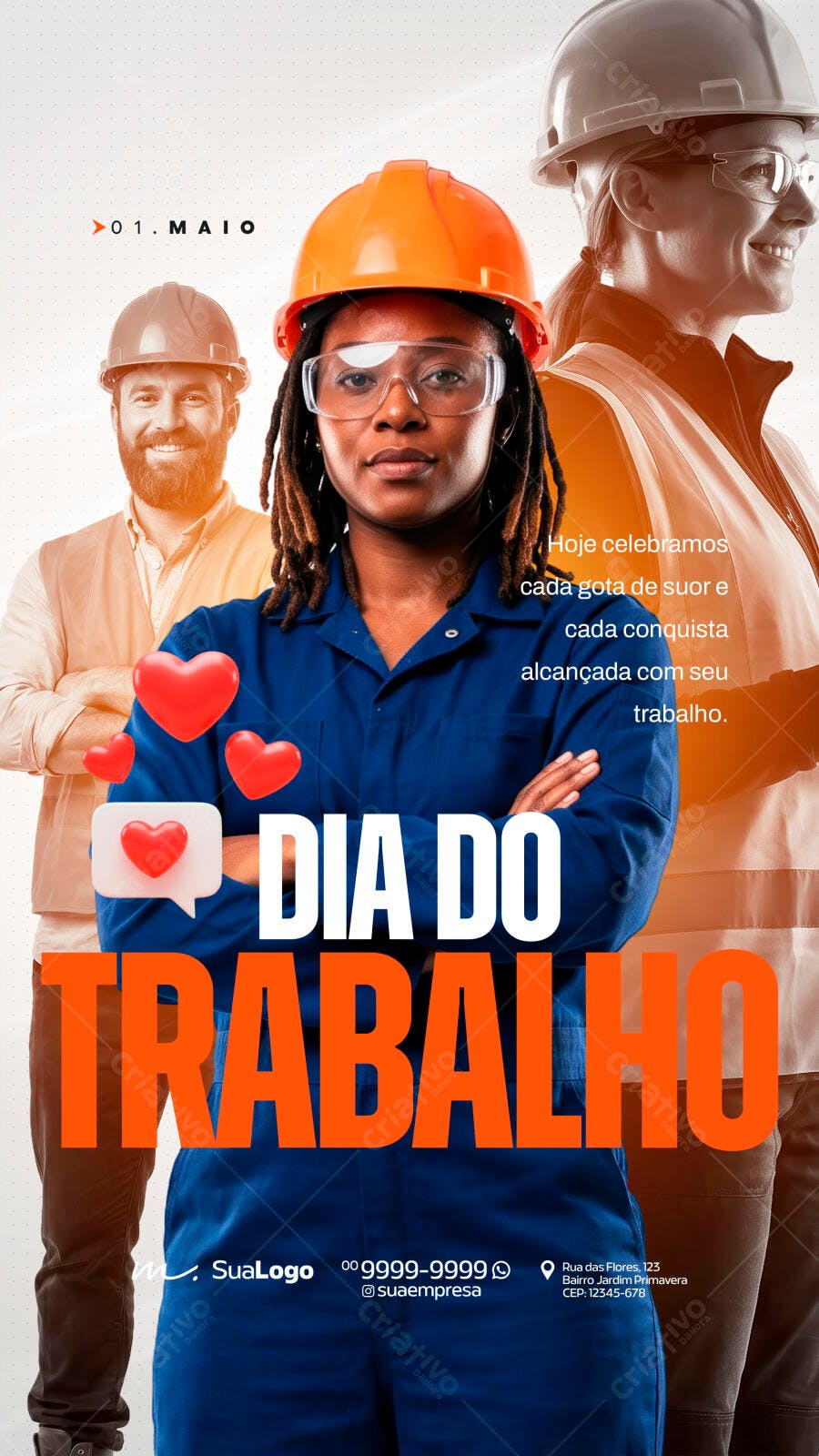 Post Stories Dia do Trabalho 1 de Maio PSD Editável