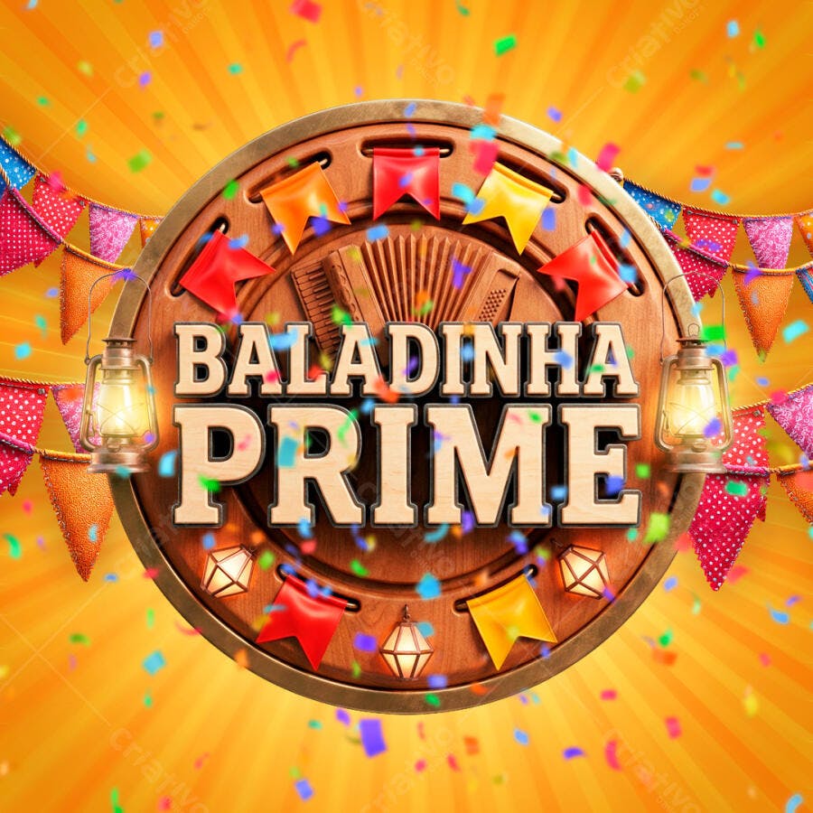 Selo 3D Baladinha Prime Festa Junina Madeira e Ouro