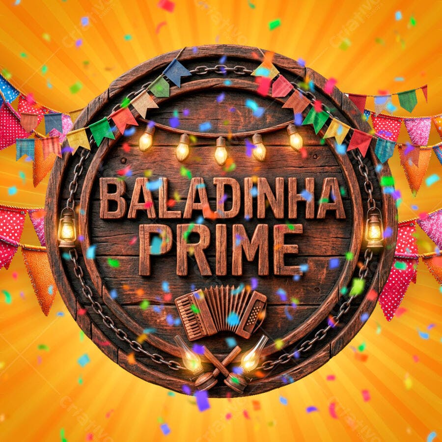Selo Vintage Baladinha Prime Festa Junina Madeira PNG Transparente