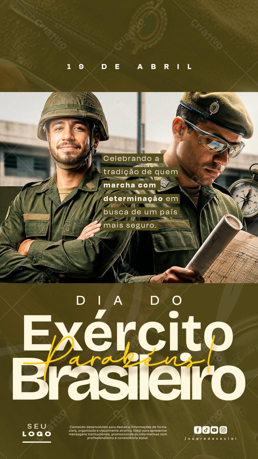 Story Dia do Exército Brasileiro 19 de Abril PSD Editável