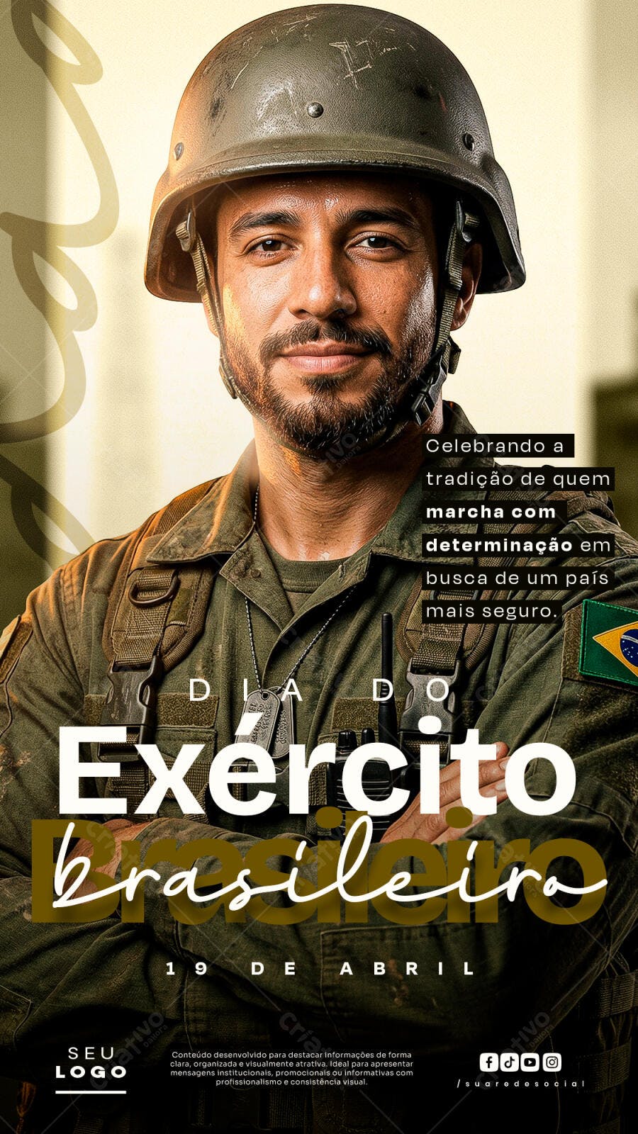 Story Dia do Exército Brasileiro 19 de Abril PSD Editável