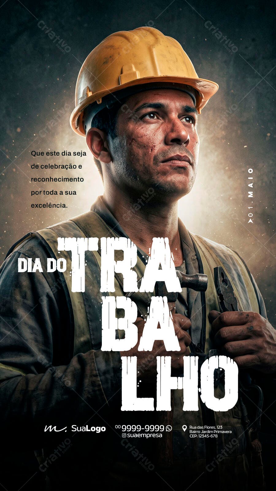 Story Instagram Dia do Trabalho 1 de Maio PSD Editável