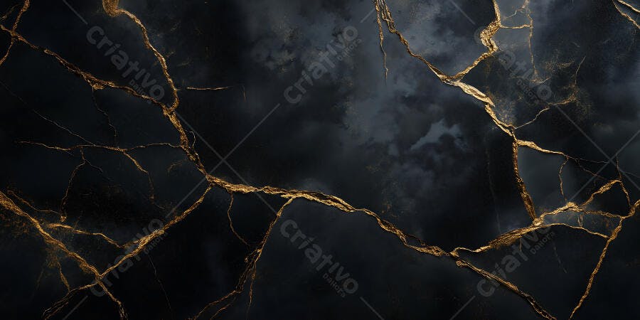 Textura Mármore Preto Dourado Calacatta Elegante Fundo Escuro