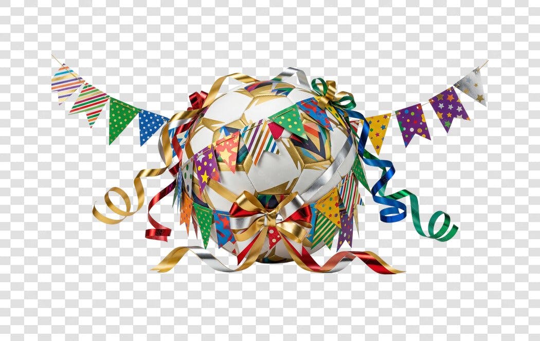 Elemento 3D Bola Futebol Festa Junina Junho PNG Fundo Transparente