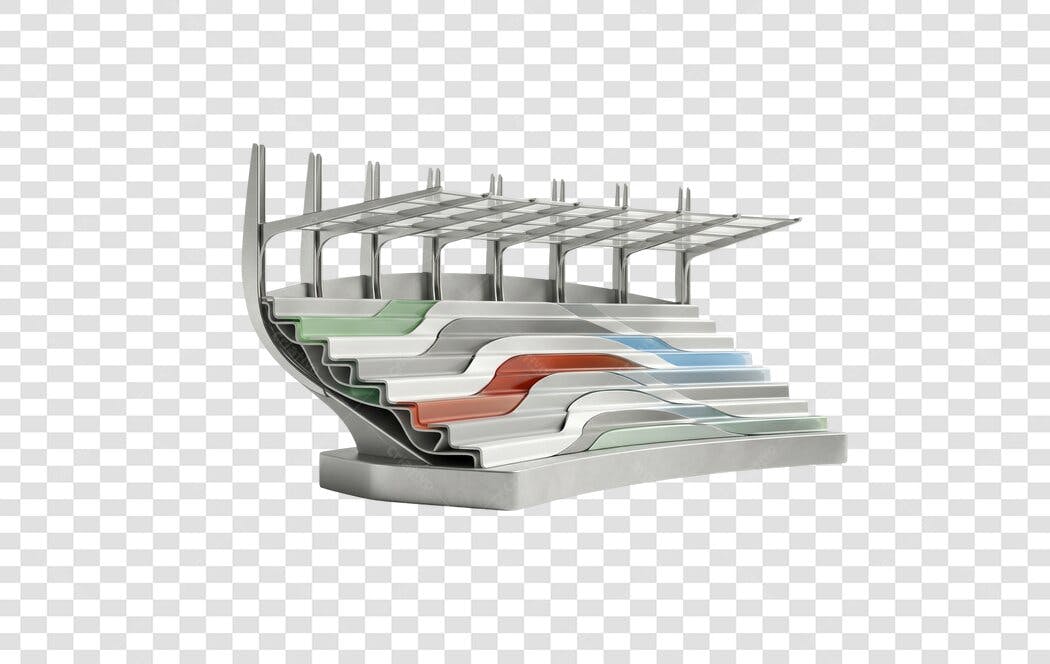 Elemento 3D Camadas Estruturais Construção PNG Fundo Transparente