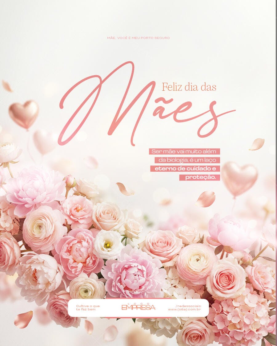 Flyer Dia das Mães Floricultura Rosas PSD Editável