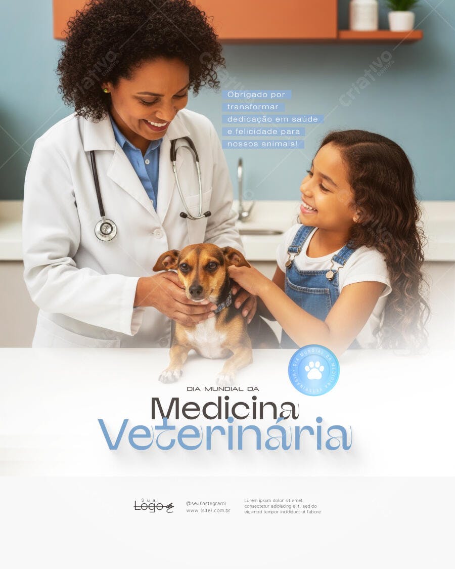 Flyer Dia Mundial da Medicina Veterinária PSD Editável