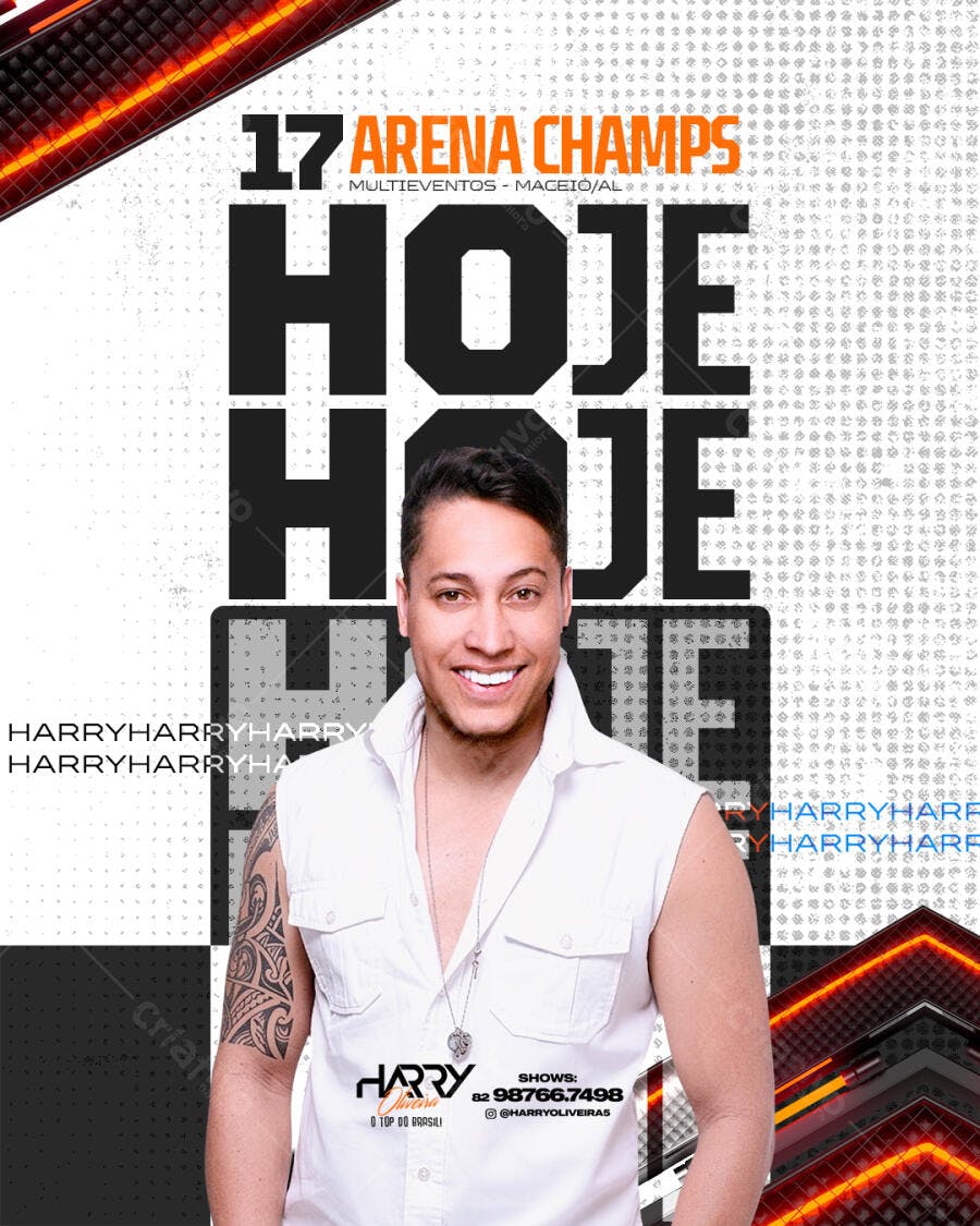 Flyer Show Evento Musical Harry Arena Champs PSD Editável