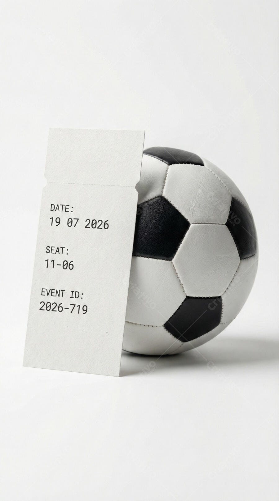 Foto Bola de Futebol com Ingresso para Jogo Esportivo