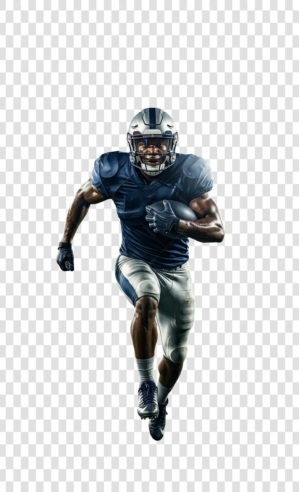Foto Recortada Jogador Futebol Americano Azul PNG Fundo Transparente