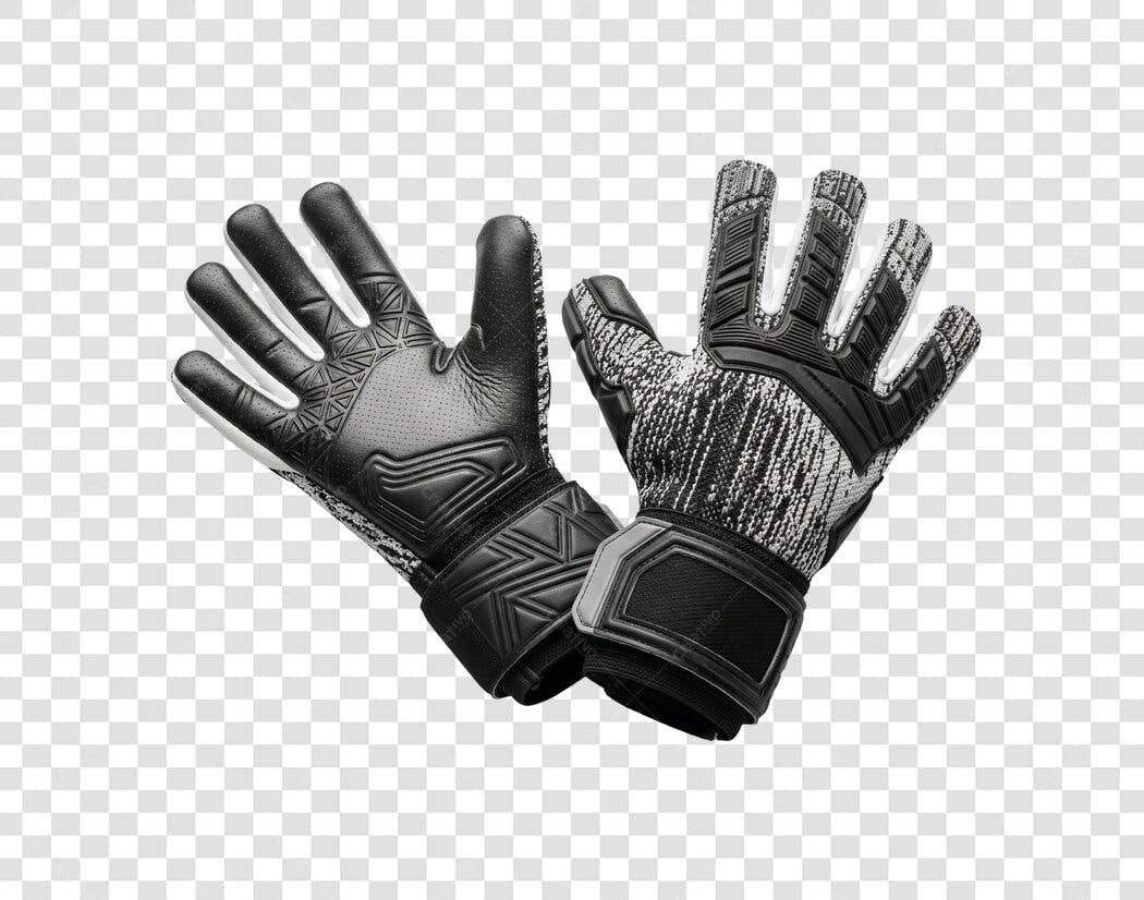 Foto Recortada Luvas Goleiro Futebol Preto PNG Fundo Transparente