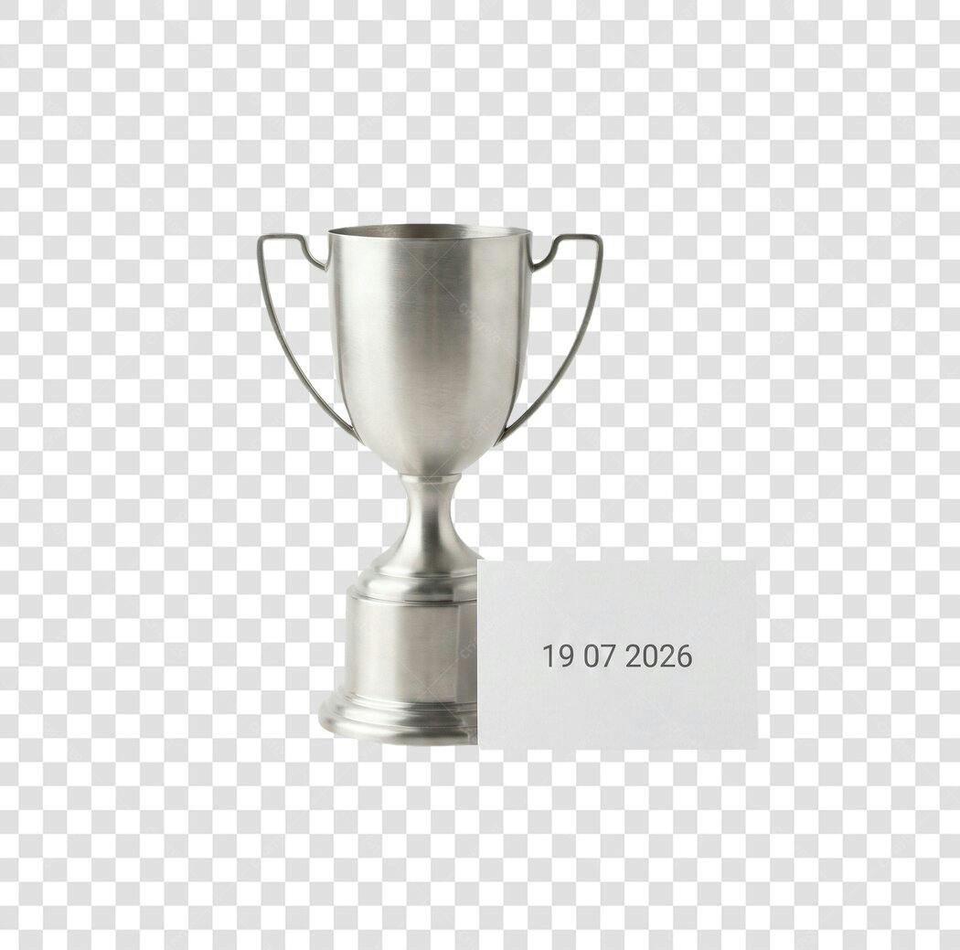 Foto Recortada Troféu Prata Cartão Data PNG Fundo Transparente
