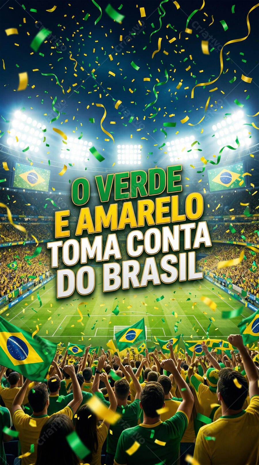 Foto Torcida Brasileira Celebrando Jogo Futebol Estádio