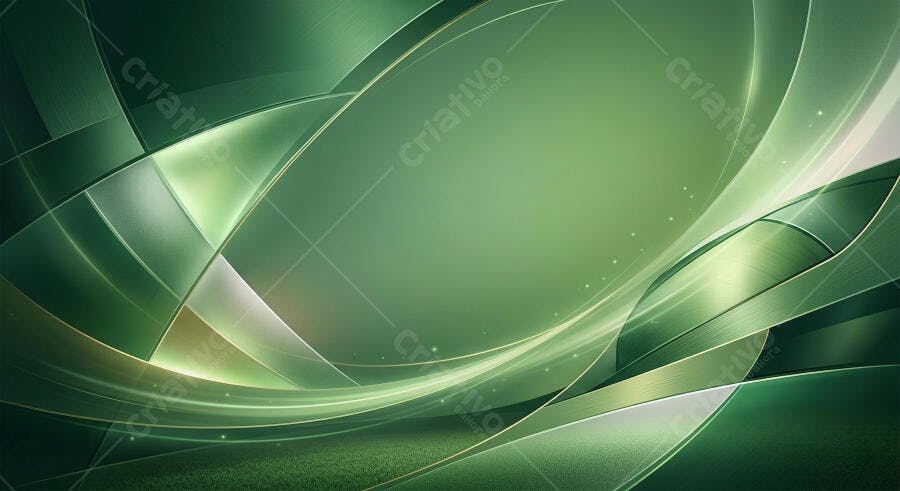Fundo Abstrato Verde Curvas Onduladas Brilhantes Moderno
