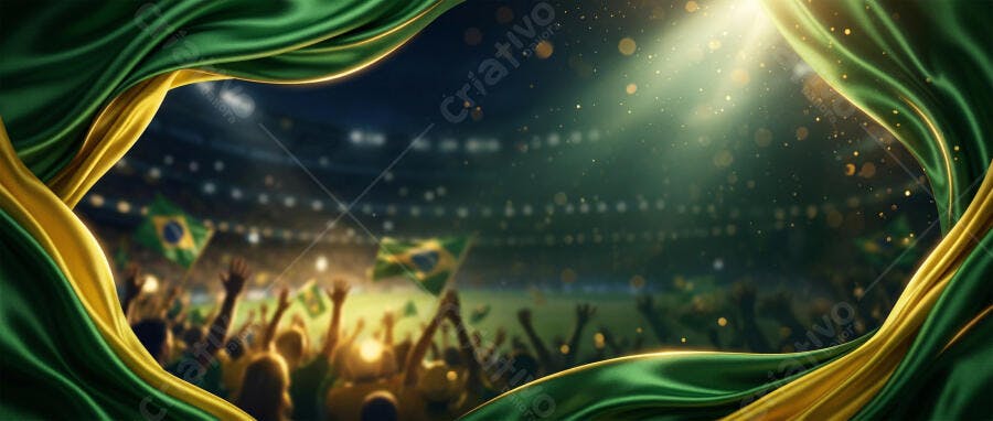 Fundo Bandeira Brasil Torcida Estádio Futebol Copa do Mundo