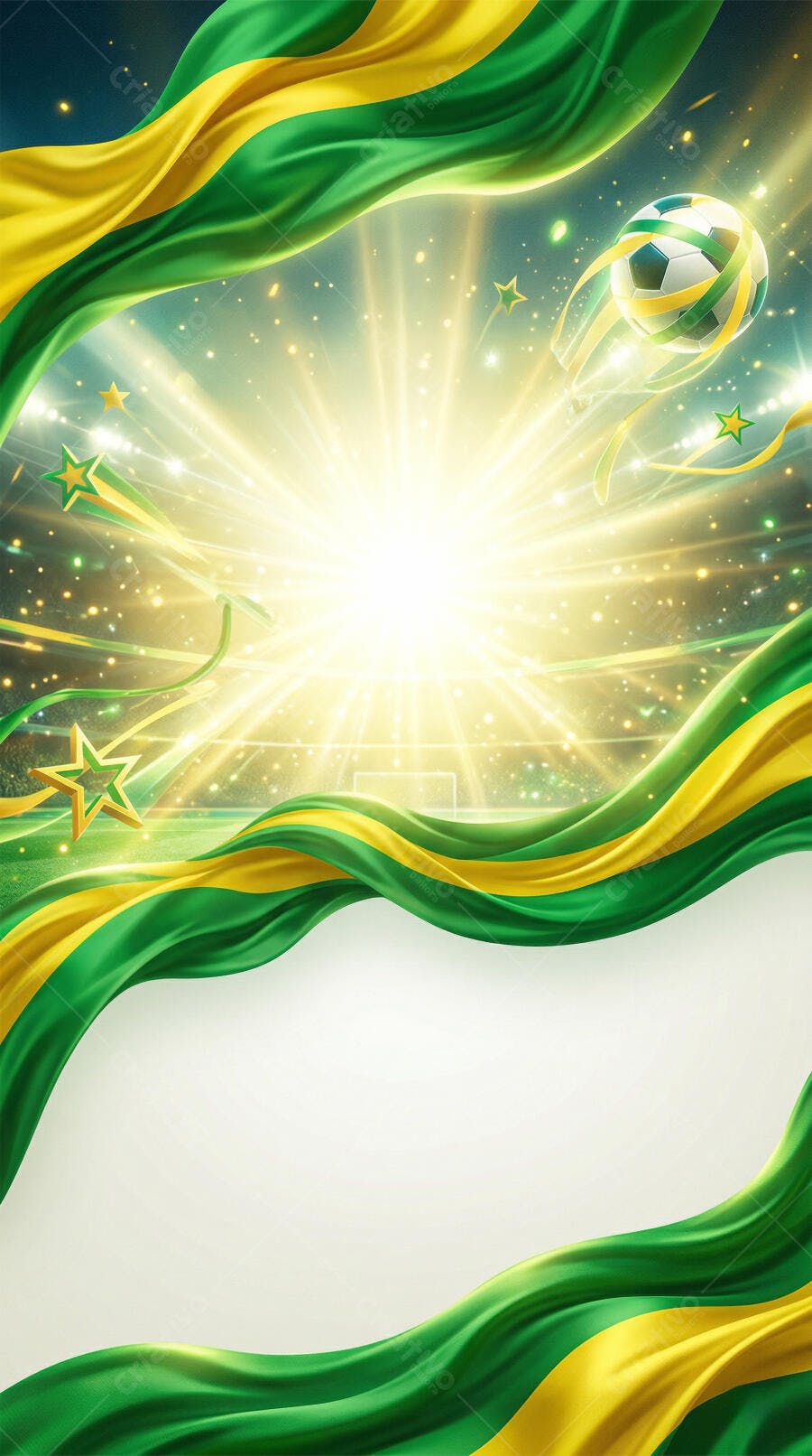 Fundo Futebol Brasil Copa do Mundo com Bandeira e Bola